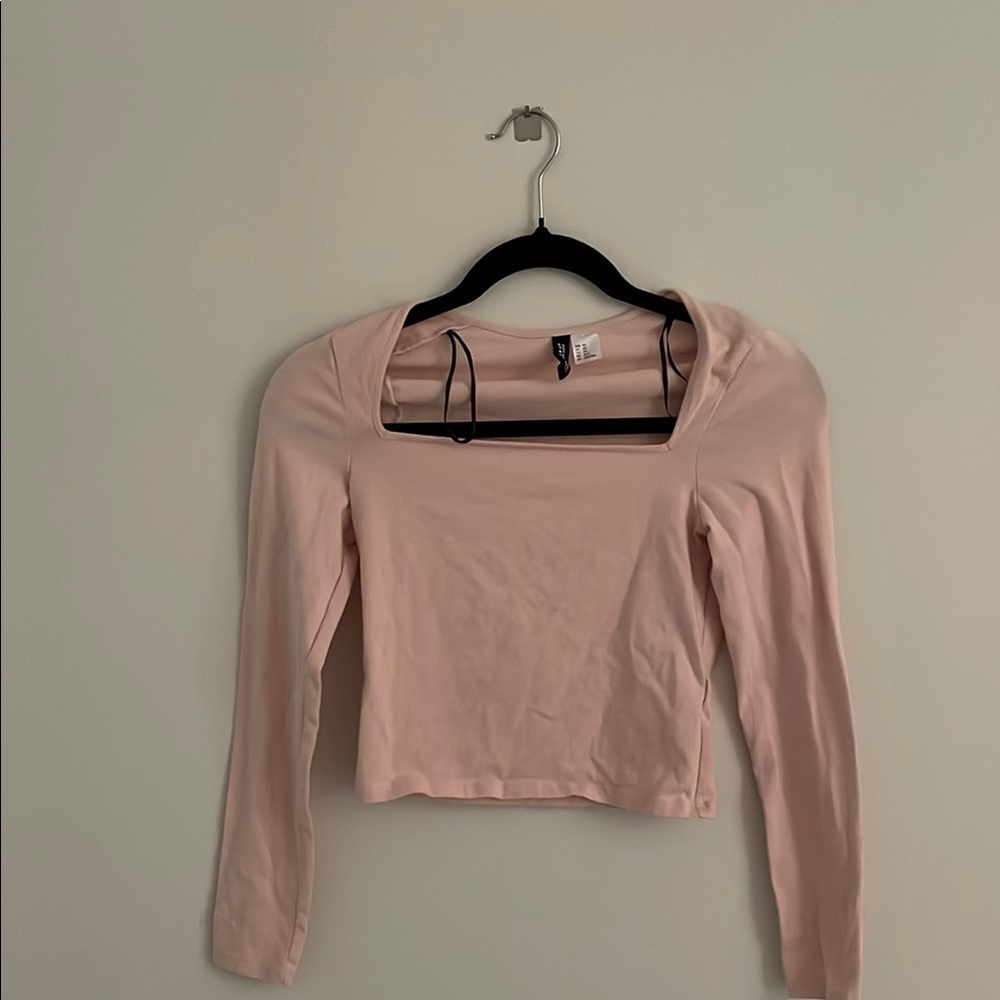 H&M Light Pink Long Sleeve Blouse